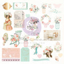 Prima Marketing Peach Tea By Frank Garcia Cardstock Ephemera 29 pack - Shapes, Tags, Words, Foiled Accents*