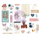 Prima Marketing Indigo By Frank Garcia Chipboard Stickers 26 pack  Shapes W/Foil Accents*