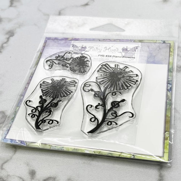 Fairy Hugs Clear Stamps - Piano Flowers