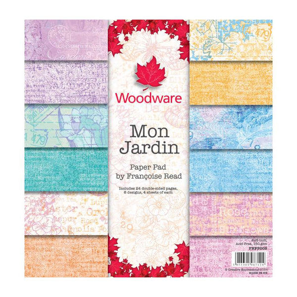 Woodware Double-Sided Paper Pad 8"x 8" 24/Pkg By Francoise Read - Mon Jardin*