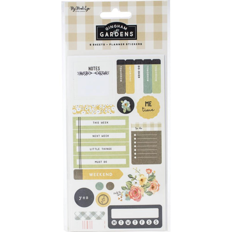 My Mind's Eye Gingham Gardens Planner Sticker Set 6 pack*