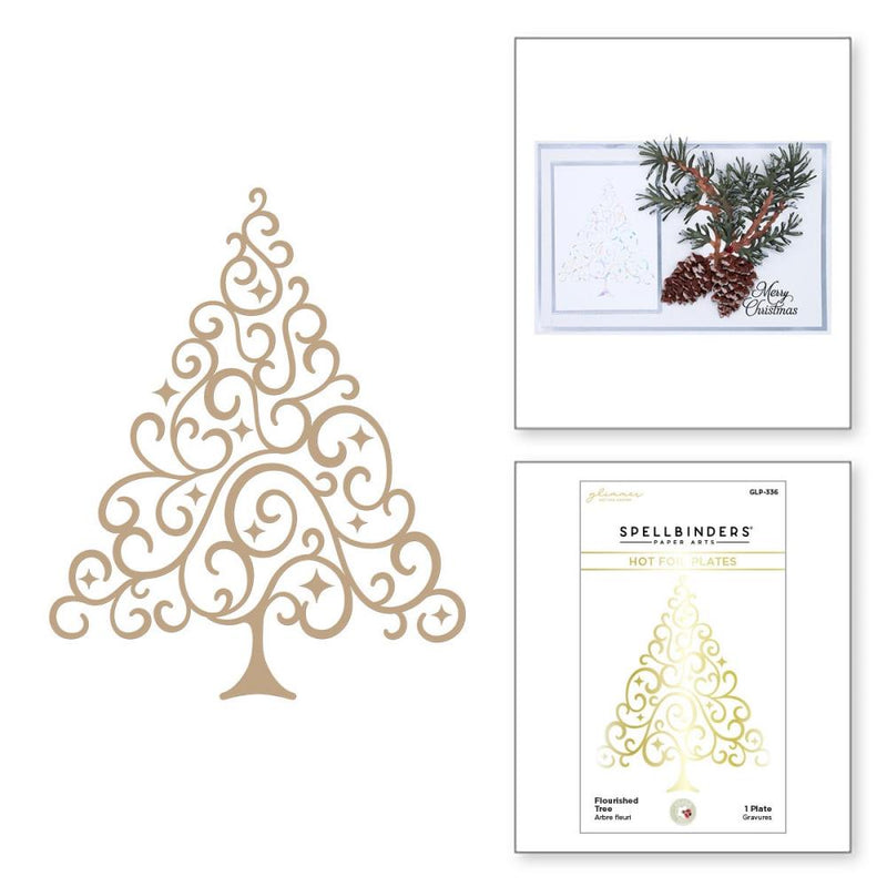 Spellbinders Glimmer Hot Foil Plate Flourished Tree - Winter Garden*