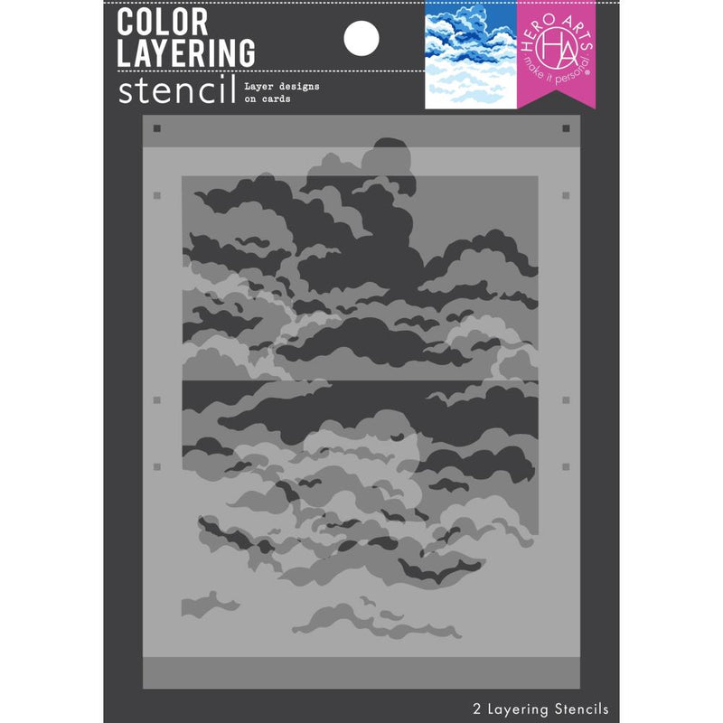 Hero Arts Colour Layering Stencil Set 5.25"X6.50" Clouds