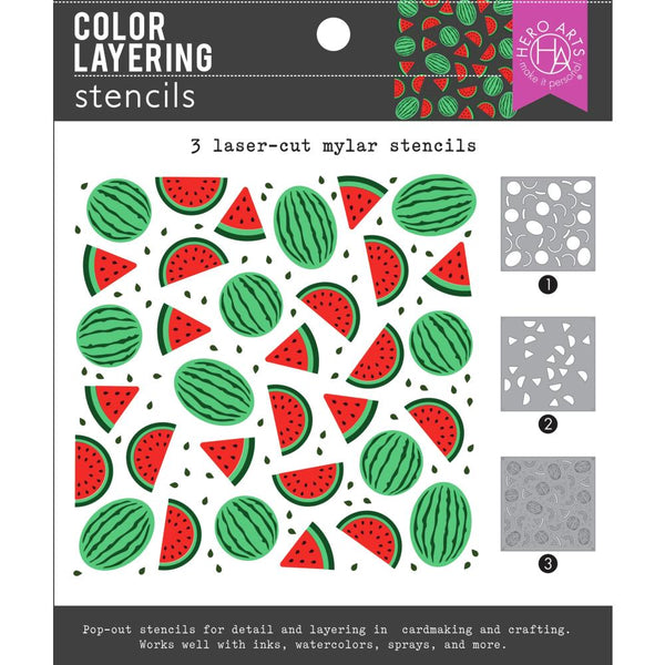 Hero Arts Stencil 6"X6" Colour Layering Watermelon