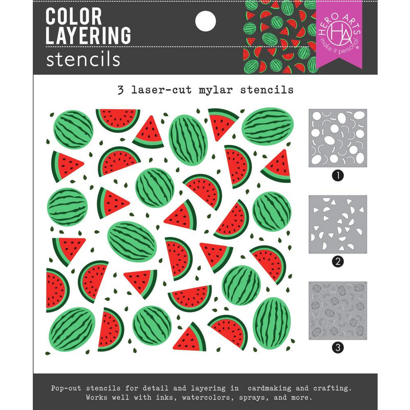 Hero Arts Stencil 6"X6" Colour Layering Watermelon