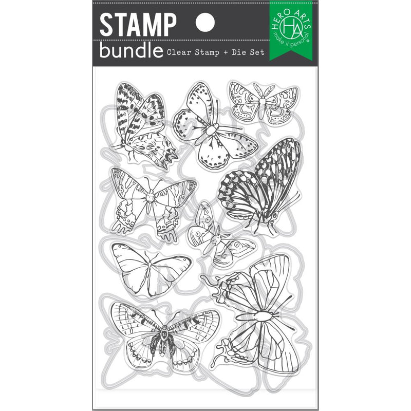 Hero Arts Clear Stamp & Die Combo - Beautiful Butterflies