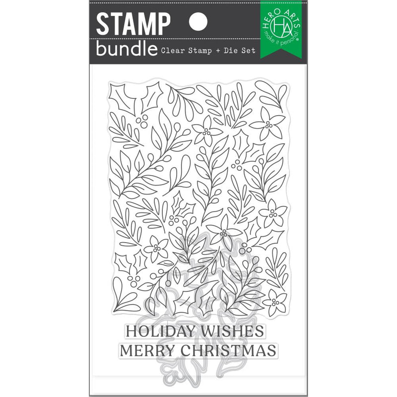 Hero Arts Clear Stamp & Die Combo Christmas Foliage