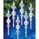 Holiday Beaded Ornament Kit - Ice & Pearl Icicle - Makes 6