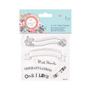 Docrafts Papermania Bellissima Clear Stamps 4"x4" - Text Banners*