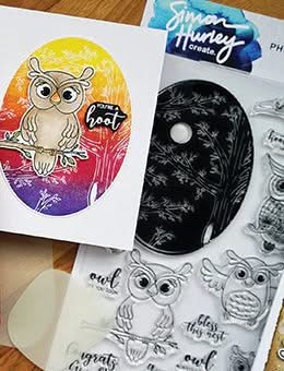 Simon Hurley create. Clear Stamps 6"X9" - Owl Buddies*
