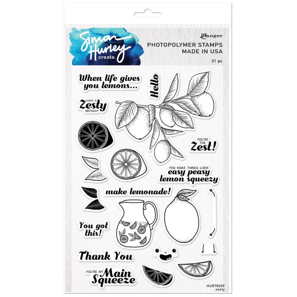 Simon Hurley create. Clear Stamps 6"X9" - Zesty*