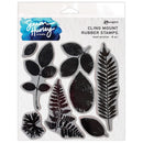 Simon Hurley create. Cling Stamp 6"X6" Leaf Prints