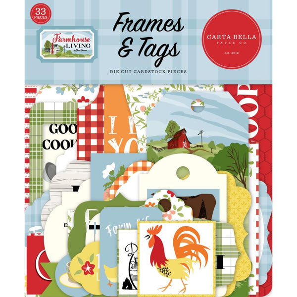 Carta Bella Cardstock Ephemera 33 pack - Frames & Tags, Farmhouse Living