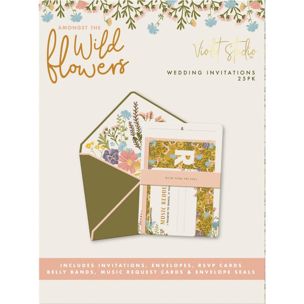 Violet Studio Wedding Invitations 25 pack  Amongst The Wildflowers