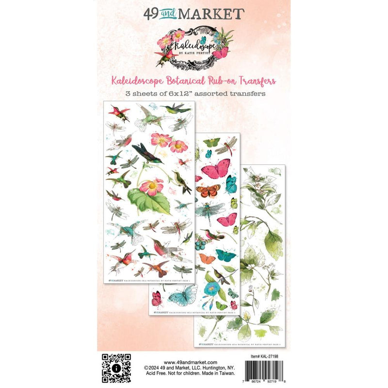 49 And Market Rub-On Transfer Set Botanical, Kaleidoscope