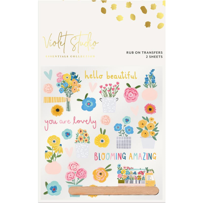 Violet Studio Rub-On Transfers Rainbow Blooms*