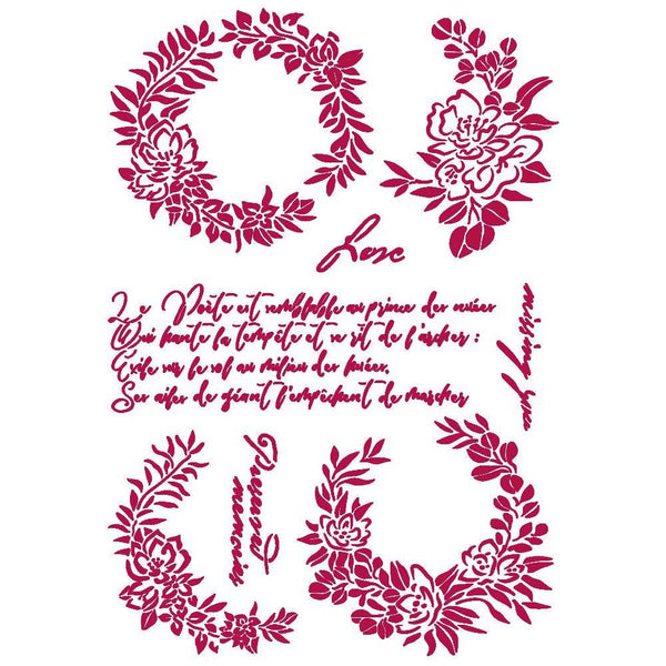 Stamperia Stencil G 8.27"X11.69" - Journal Garlands Love, Romantic*