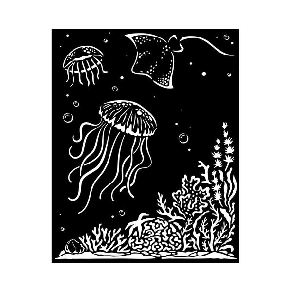 Stamperia Stencil 7.87"x 9.84" - Songs of the Sea - Jellyfish