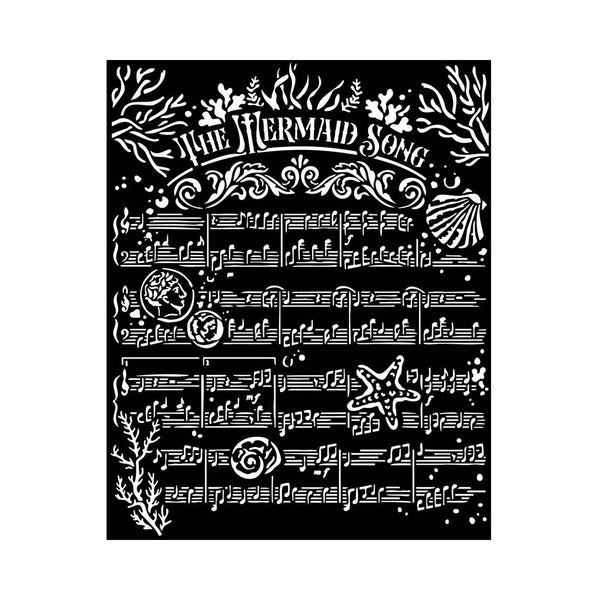 Stamperia Stencil 7.87"x 9.84" - Songs of the Sea - The Mermaid Song*