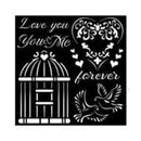 Stamperia Stencil 7"X7" - Love Me, You And Me*