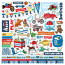 Echo Park Paper Little Boy Cardstock Stickers 12"x 12"- Elements