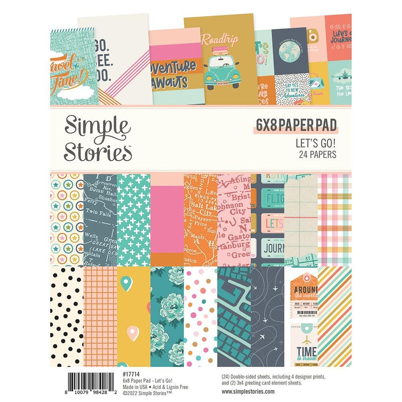 Simple Stories Double-Sided Paper Pad 6"x 8" 24 pack - Let's Go!*