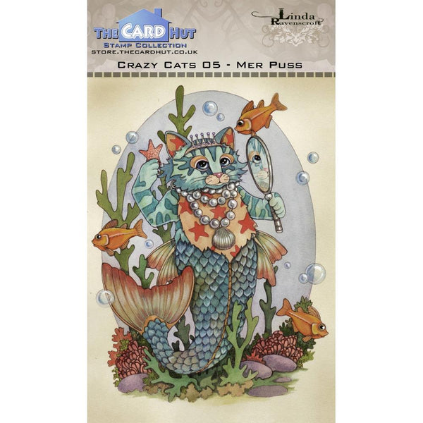 The Card Hut Clear Stamps 6"X4" By Linda Ravenscroft Crazy Cats - Mer Puss*