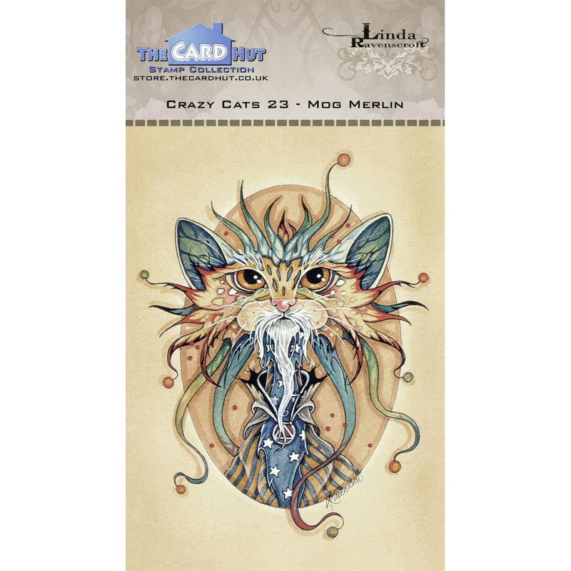 The Card Hut Clear Stamps 6"X4" By Linda Ravenscroft Crazy Cats - Mog Merlin*