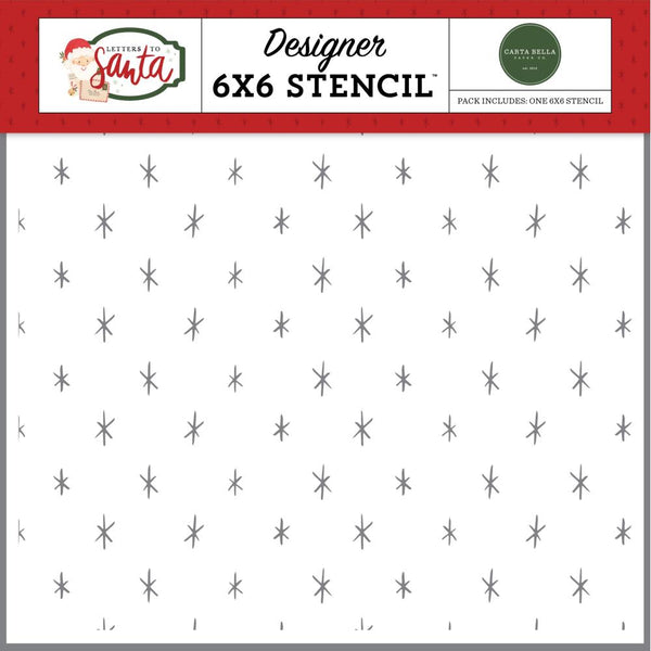 Carta Bella Stencil 6"X6" - Snow Is Glistening, Letters To Santa*