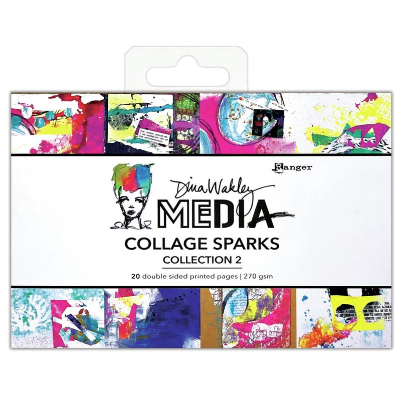 Dina Wakley Media Collage Sparks 6"X4" 20 pack Collection 2