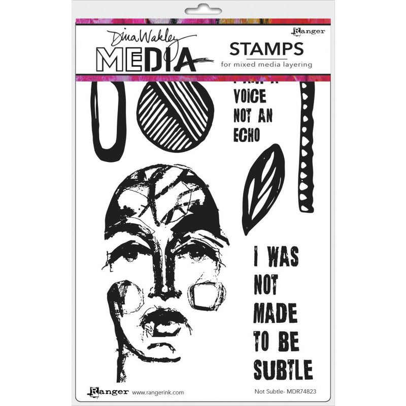 Dina Wakley Media Cling Stamps 6"X9" - Not Subtle*