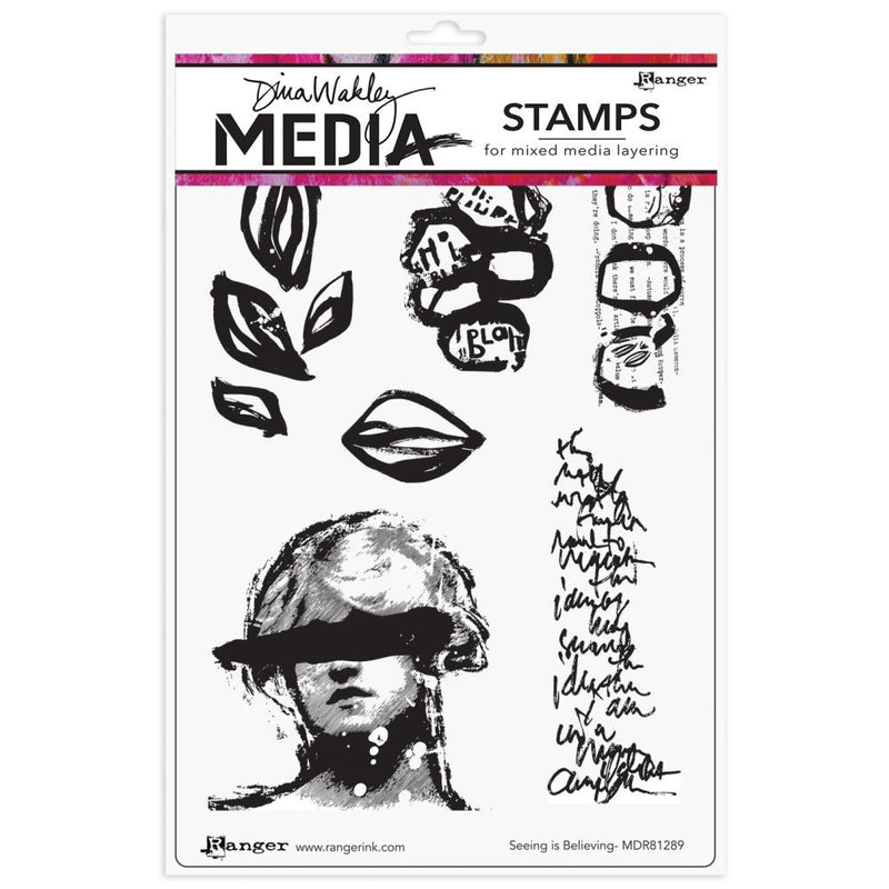 Dina Wakley Media Cling Stamps 6"x 9"- Seeing Is Believing*