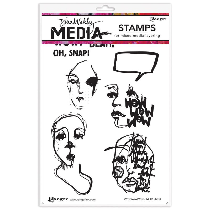 Dina Wakley Media Cling Stamps 6"X9" - WowWowWow*