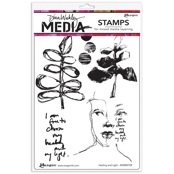 Dina Wakley Media Cling Stamps 6"X9" - Healing And Light*