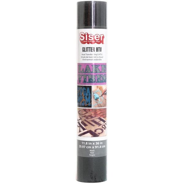 Siser Glitter HTV Vinyl 11.8"X36" Roll - Black*