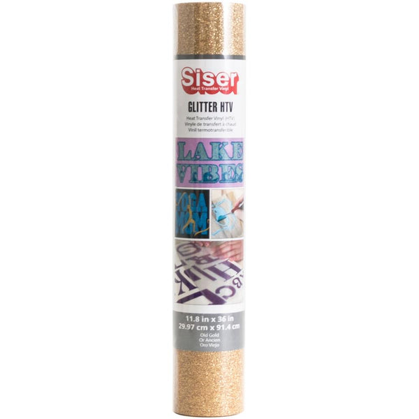 Siser Glitter HTV Vinyl 11.8"X36" Roll - Old Gold*