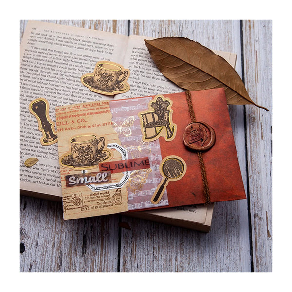 Poppy Crafts Fate Symphony Gold Foil Sticker collection - Vintage Tea*