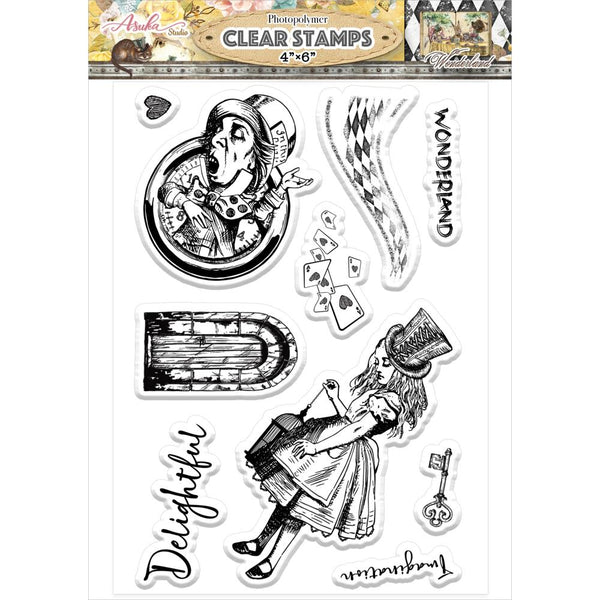 Asuka Studio Photopolymer Clear Stamps 4"x 6" - Wonderland #1*