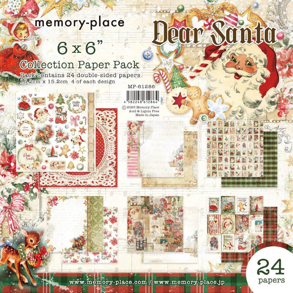 Memory Place Double-Sided Paper Pack 6"X6" 24 pack  Dear Santa