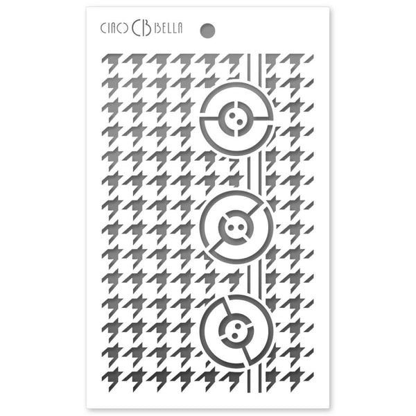 Ciao Bella Stencil Art Texture Stencil 5"X8" - Pied De Poule (Houndstooth)*