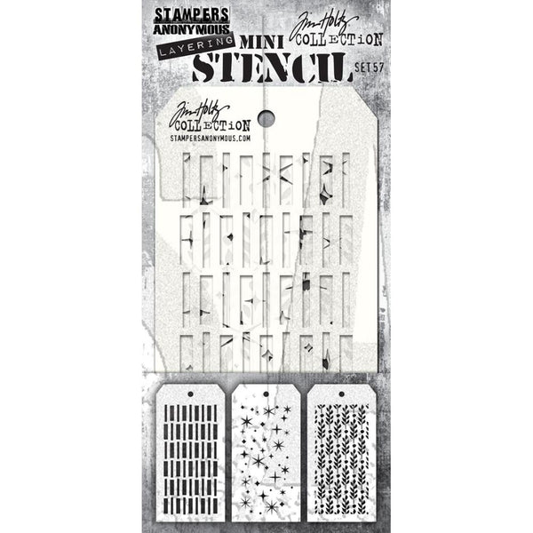 Tim Holtz Mini Layered Stencil Set 3/Pkg Set #57