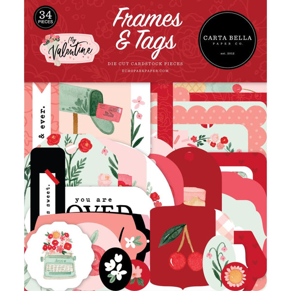 Carta Bella Cardstock Ephemera 33 pack - Frames & Tags, My Valentine*