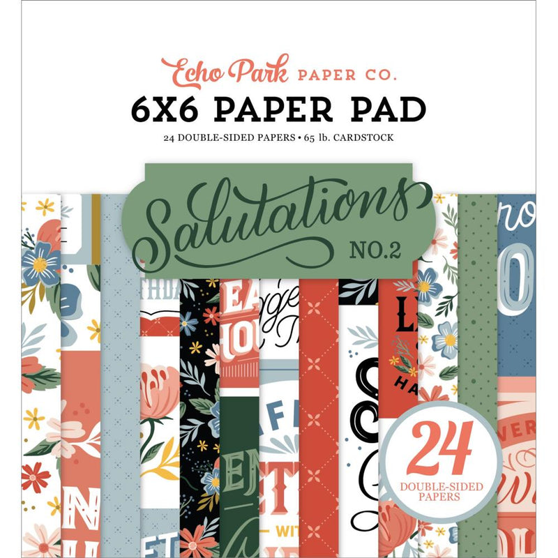 Echo Park Double-Sided Paper Pad 6"X6" 24 pack - Salutations No. 2*