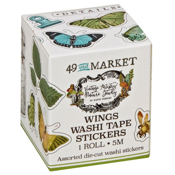 49 And Market Washi Sticker Roll Nature Study Wings