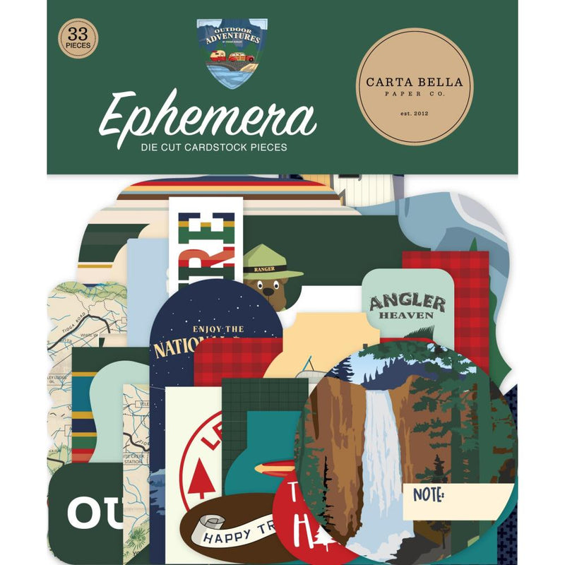 Carta Bella Cardstock Ephemera 33 pack  Icons, Outdoor Adventures*