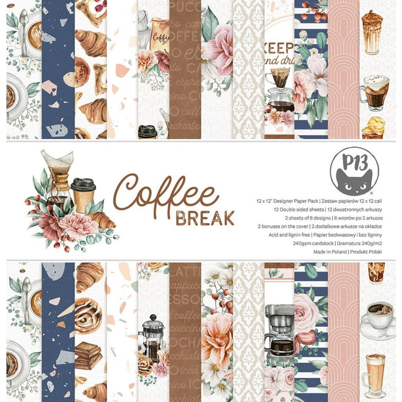 P13 Double-Sided Paper Pad 12"X12" P13 Coffee Break