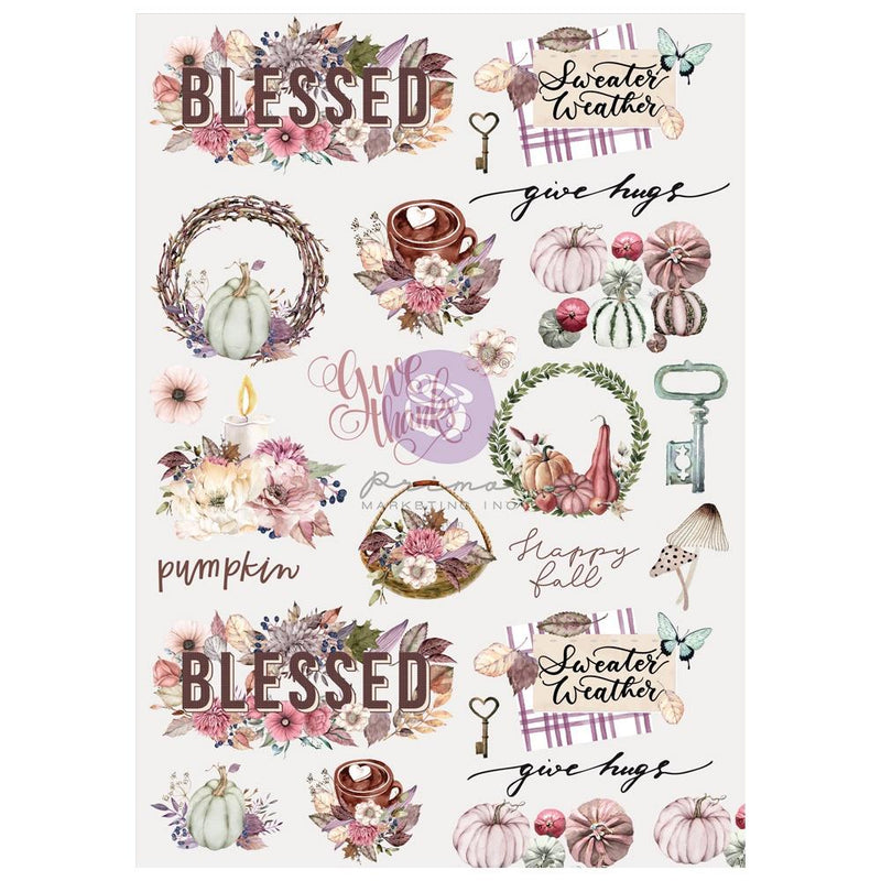 Prima Marketing Hello Pink Autumn Rice Paper Sheet A4