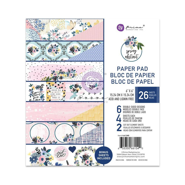 Prima Marketing Double-Sided Paper Pad 6" x 6" 26 pack - Spring Abstract*