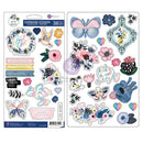 Prima Marketing Spring Abstract Chipboard Stickers 38 pack - Shapes with Foil Details*