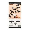 Pebbles Spoooky Adhesive Cardstock Wall Bats 9 Pack - Black Glitter*